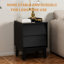 Table de chevet moderne de style Mid-Century en noir, design biseauté rétro avec pieds en bois massif-433424320
