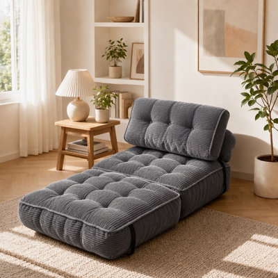 Boneless Folding Couch Bed, Convertible Sleeper Chair, Foldable Mattress, Portable Floor Futon Sofa Bed, Small Couches, Single