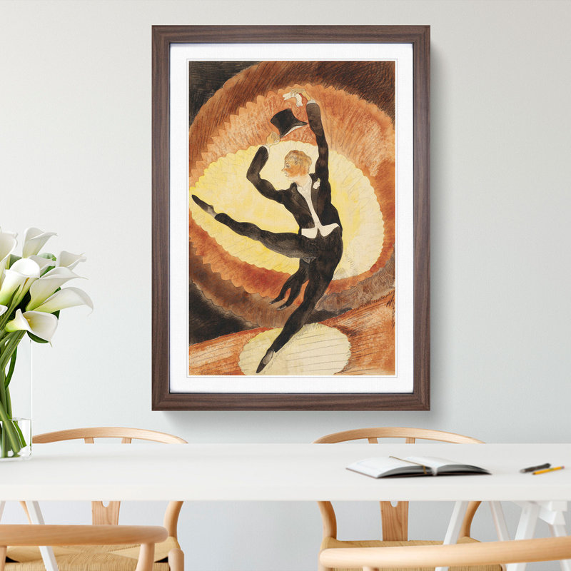 Vaudeville Male Dancer by Charles Demuth - Picture Frame Painting, 48cm H x 36cm W x 2cm D, Walnut Framed