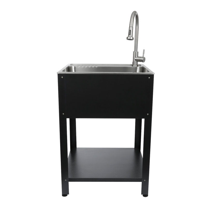 Évier à lessive autoportant tout-en-un L 24,1 po x l 21,3 po avec robinet