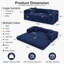 Canapé-lit modulaire sans ossature en velours côtelé de 200 cm (79 po), en mousse à compression, avec 2 oreillers et cadre métallique fixe, bleu-1440846741