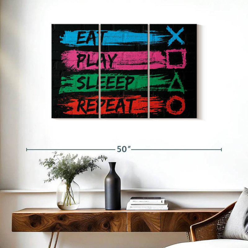Senne Eat Play Sleep Repeat, 24" H x 38" W