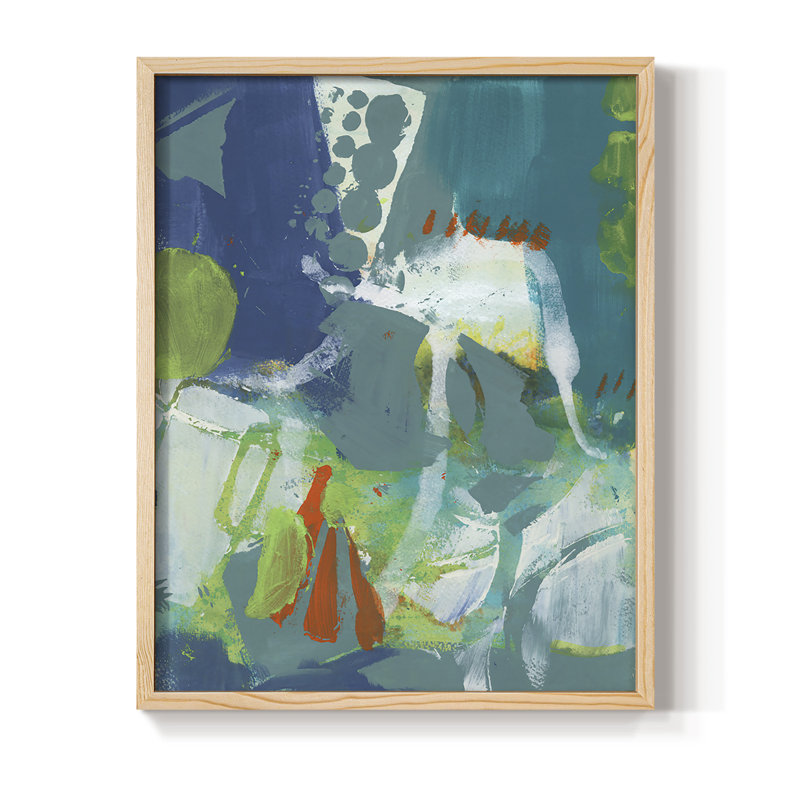 Impression tropicale encadrée Tropical graphiques IV - bois massif, H 11 po x l 9 po