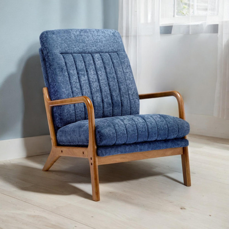 Fauteuil Alleghany, Velours bleu marine