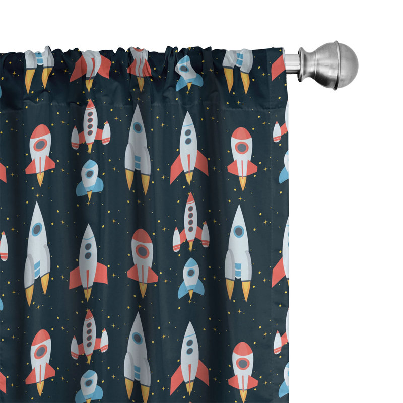 Space Semi-Sheer Rod Pocket Curtain Panels, 28" x 84"