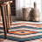 Handmade Hooked Orange/Cream/Navy Area Rug-912603181