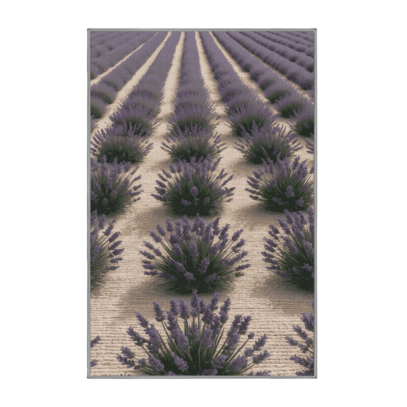 Tapis gris botanique lavable à la machine, Tapis de couloir 2 pi x 5 pi