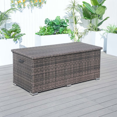 80 Gallon Water Resistant Wicker Deck Box