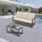 2-Piece Wicker Patio Conversation Set With Beige Cushions & Coffee Table-1085837946