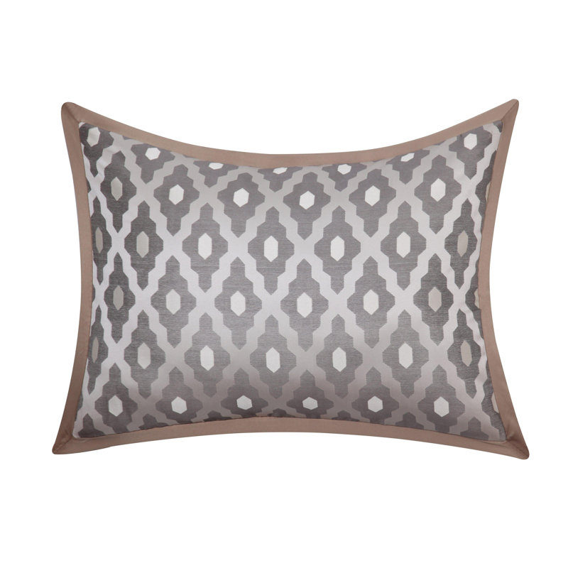 California King Gray Microfiber Geometric Comforter Set