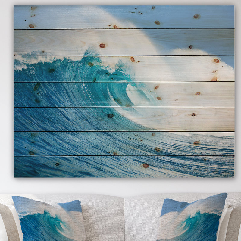 « blue ocean wave », impression, Bois