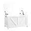 Banc blanc pour hall d'entrée, assemblage facile, grand intérieur, poignée en forme de U, support de rangement spacieux de 300 lb, attrait rétro, 2 charnières, option multi-usage rapide-275628051-275628052
