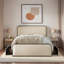 Lit moderne en métal avec tête de lit tapissier courbée et rangement sous le lit-115634698-115634697