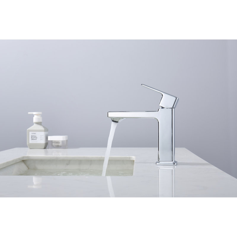 Modern Zinc Vanity Tap - 1 Hole, 600Mm Hose, Easy Temperature Adjustment Single Hole Laundry Faucet 1.5/Gpm Max Flow Rate, Deck Mount Installation