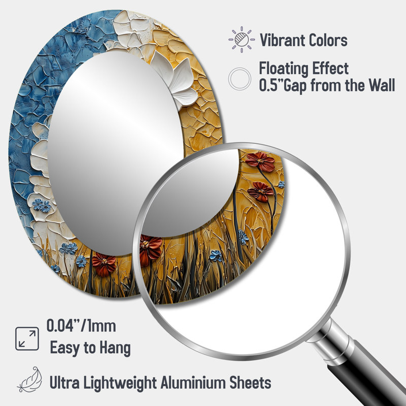 Miroir mural ovale doré, 40 po x 30 po