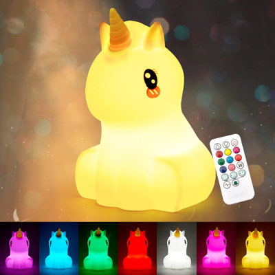 Night Light For Kids, Owl Nursery Night Lights With Remote, 7 Colour Kawaii Lamp, Room Decor