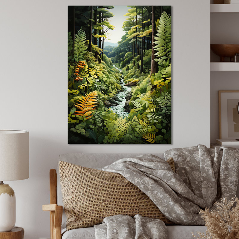 Ferns Fern Forest II - Décoration murale florale et botanique en métal, H 32 po x l 16 po x P 1 po
