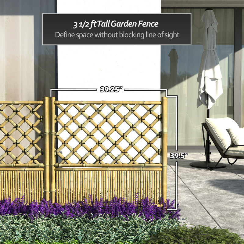 39.5" H x 39.25" W Lattice Room Divider, Natural