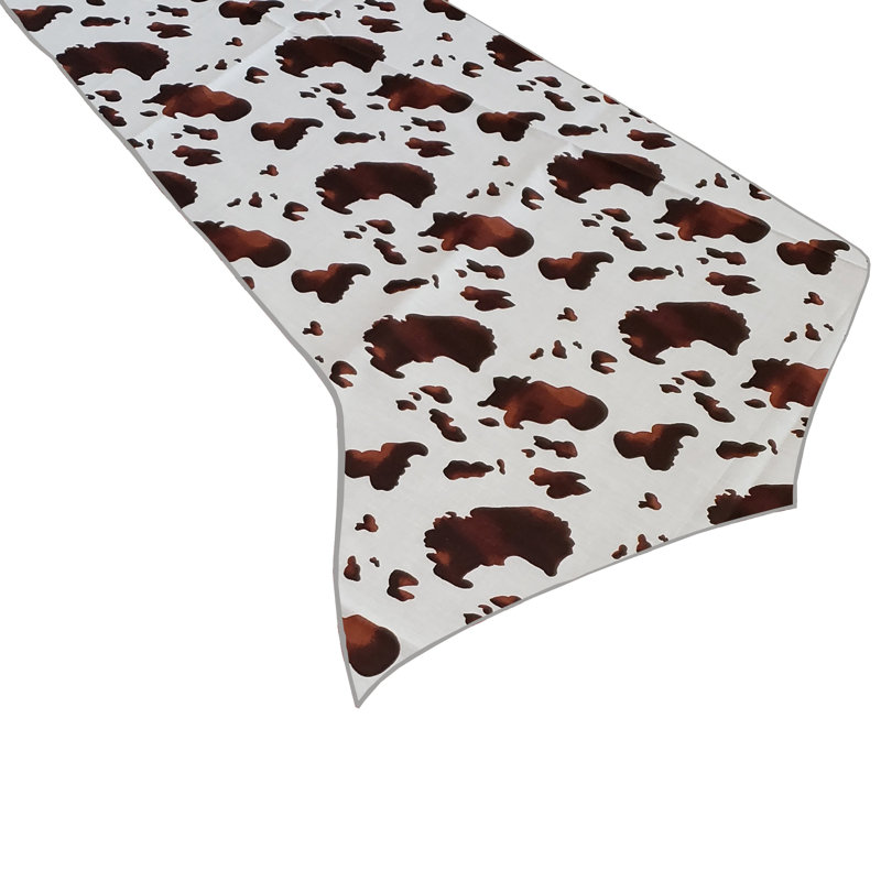 Cow Print Table Runner, 12" x 120"