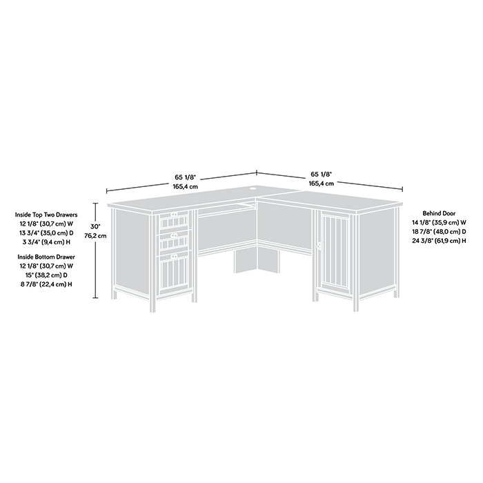 Bureau en L Dobby Costa, Beige