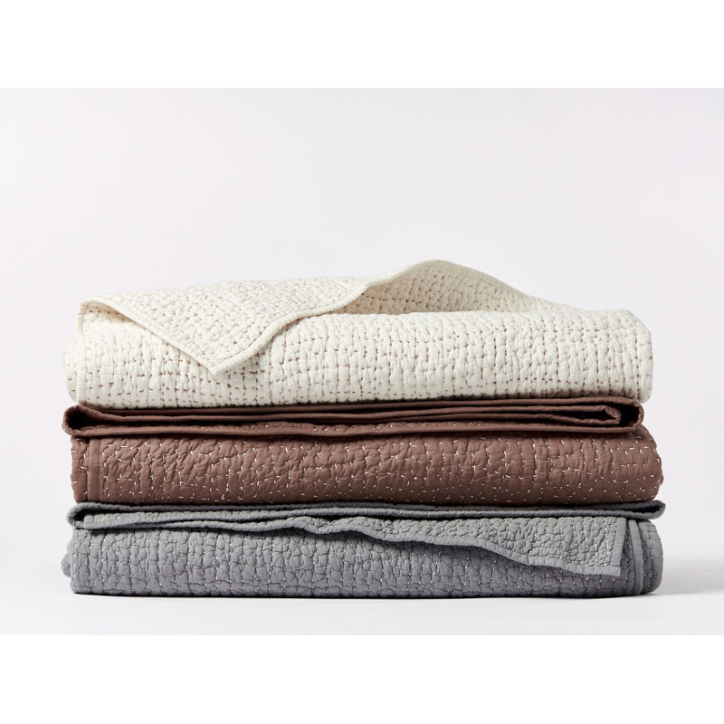 Pebbled Percale Quilt, Undyed, King Quilt