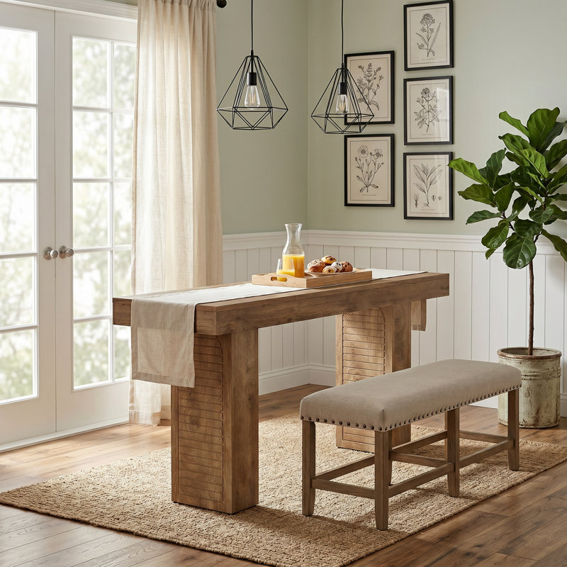 Table de bar de 70,9 po de largeur, table de salle à manger rectangulaire à hauteur de comptoir Modern Farmhouse, unités de bar pour la cuisine, bistro