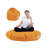 Premium Garden Bean Bag Chair, Orange | 39.4 in Diameter, 39.4 in Tall, 7.9 in Seat Height | 100% Waterproof Polyester, 100% Original Bead Styrofoam Fill | Max Weight Capacity: 440 lbs | Modern Design for Outdoor Relaxation-647527531