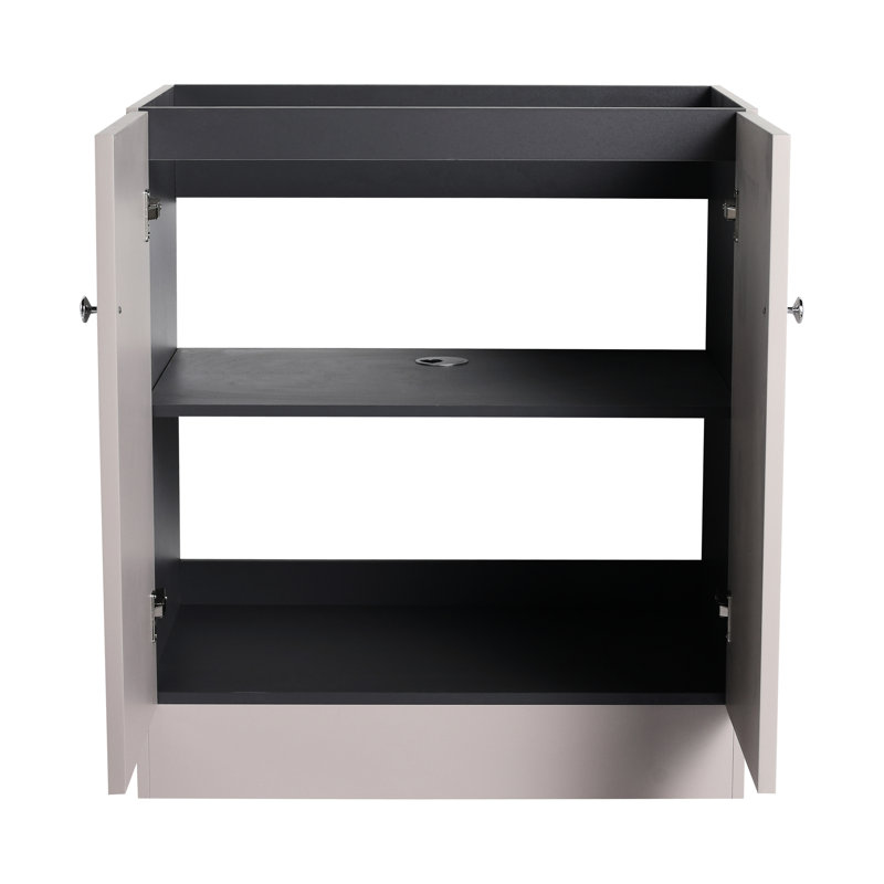 Meuble-lavabo autoportant kaki de style moderne avec porte à fermeture en douceur 30 po
