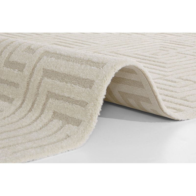 Manipu Soft Short Pile Cream Rug, Rectangle 200 x 290cm