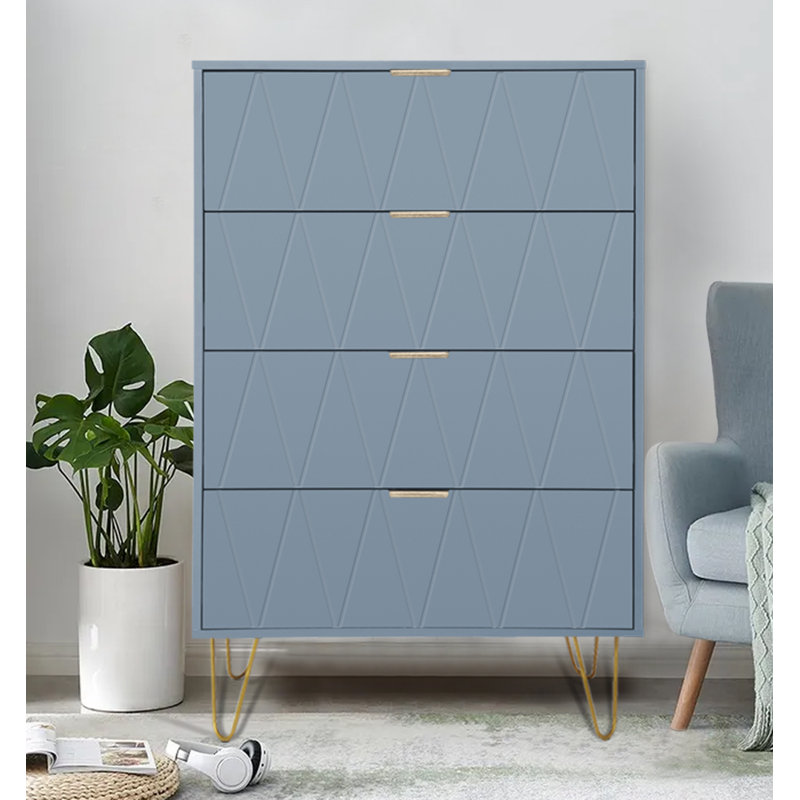 Marable 4 Drawer 23.6" W Chest, Blue