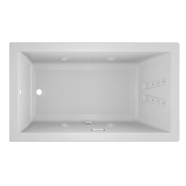 Solna™ Chromatherapy 72" x 42" Undermount Whirlpool Bathtub