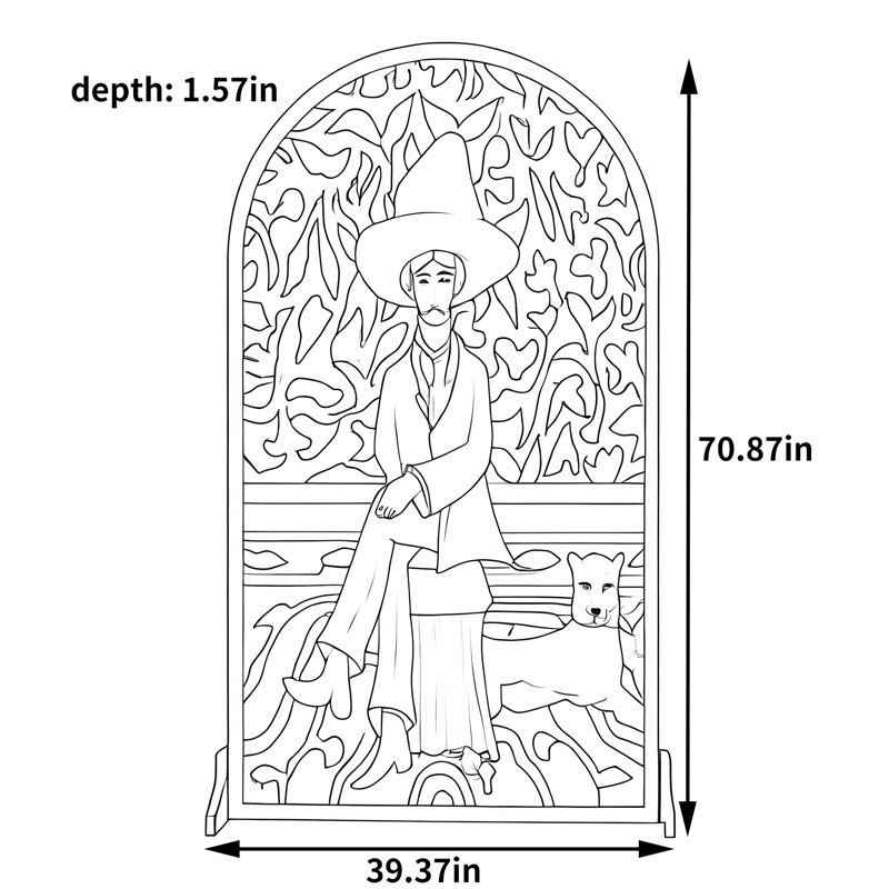 Amboy, 70.87" H x 39.37" W x 1.57" D