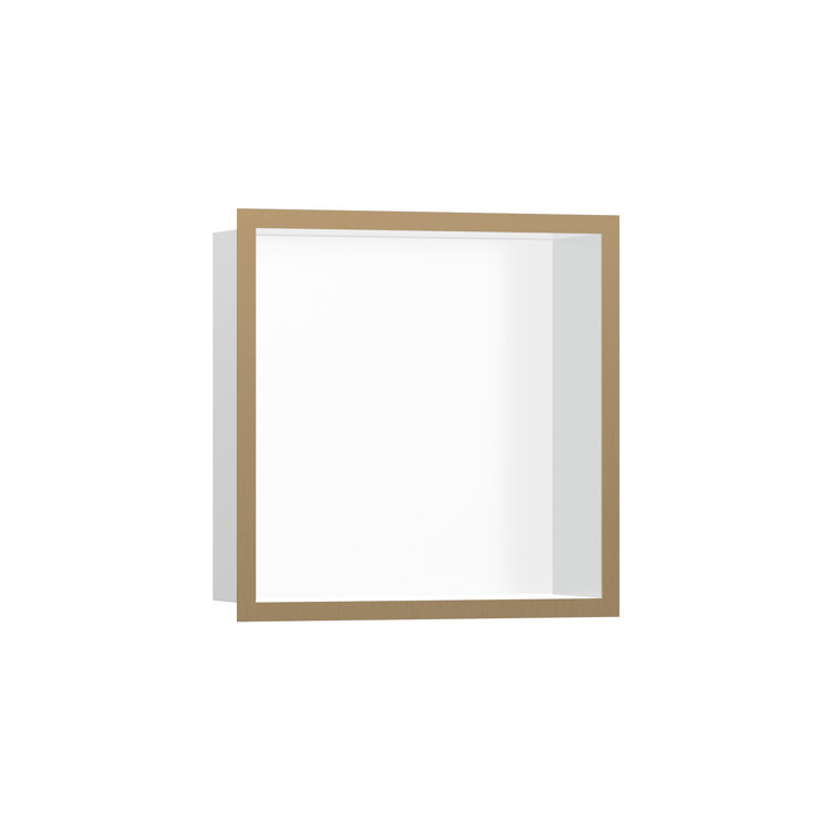 XtraStoris Individual Wall Niche Matte White with Design Frame 15.38" x 9.5" x 4"