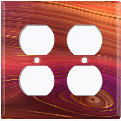 Patterned 2 - Gang Duplex Outlet Standard Wall Plate