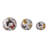 Hershman Decorative Orbs Stoneware Butterfly Print Design For Home Office Bedroom Living Room Set Of 3 - 6", 5", 4" White