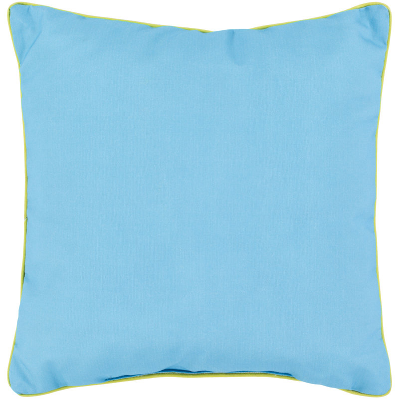 Solid Colour Outdoor Throw Pillow, 20" H x 20" W x 4" D, Aqua