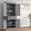 Armoire de rangement Farmhouse Pantry avec tiroir 2 portes, tablettes réglables, 72,5 H, gris classique