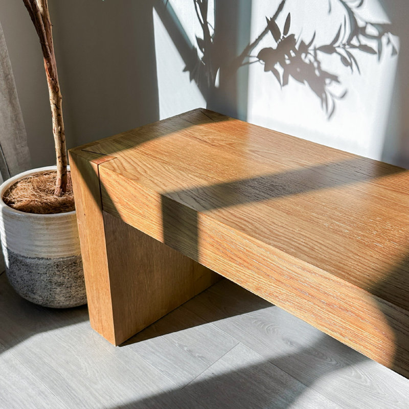 Maven Lane Zeno Organic Wooden Bench In Weathered Natural Finish, Weathered Natural