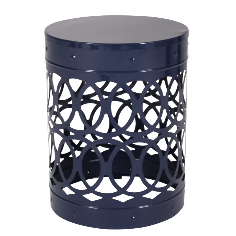 Side Table - Outdoor, Navy Blue, 12.00"W X 16.00"H, Powder-Coated Versatile Outdoor, 17.7"H, Rustproof, Navy Blue