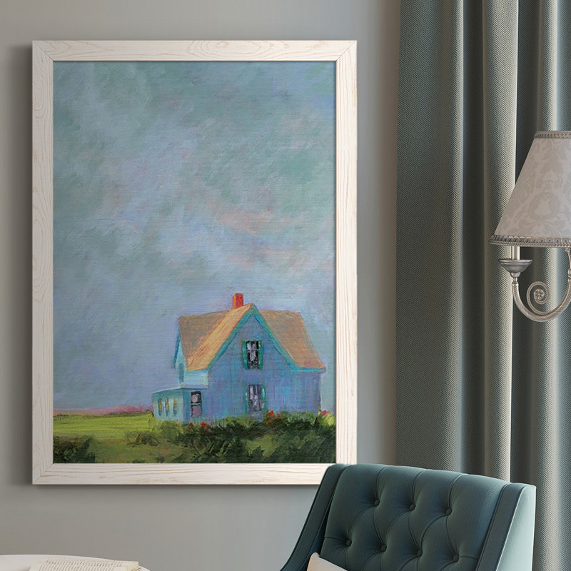 «Tatums Blue Cape», peinture sur toile encadrée, Blanc, H 37,5 po x l 27,5 po x P 1 po