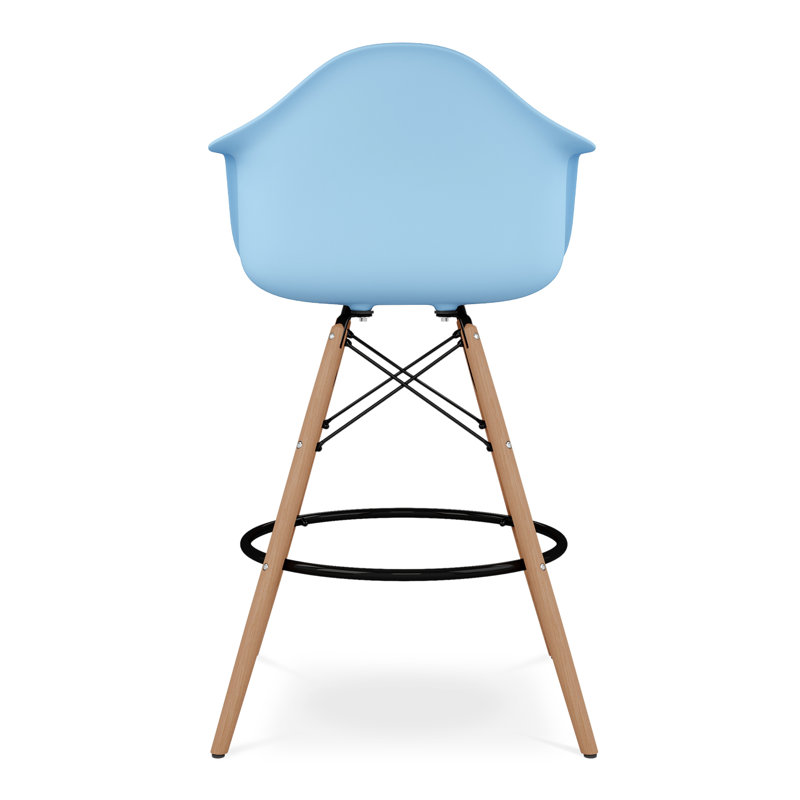 Tabouret de comptoir Modholic Eiffel avec accoudoirs, bleu (ensemble de 2), Bleu