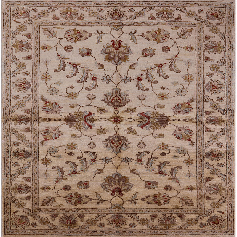 Tapis oriental brun / beige Hovag, Carré 5 pi