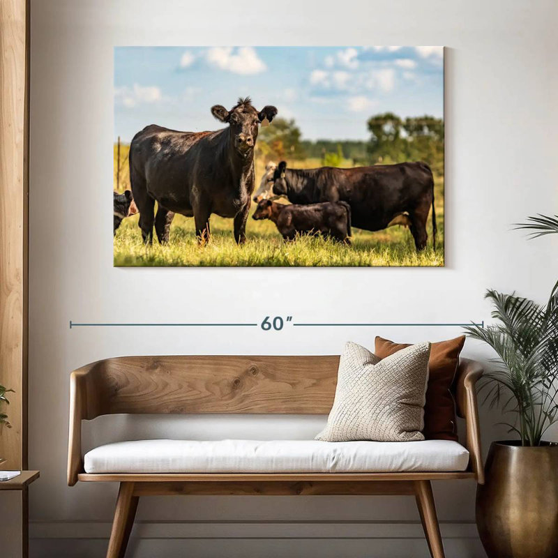 Brampt Grazing Angus Cows, 32" H x 48" W