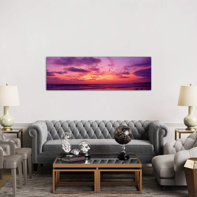 Clouds in the Sky at Sunset, Pacific Beach, San Diego, California, USA 1 Piece Panoramic Wall Art on Canvas