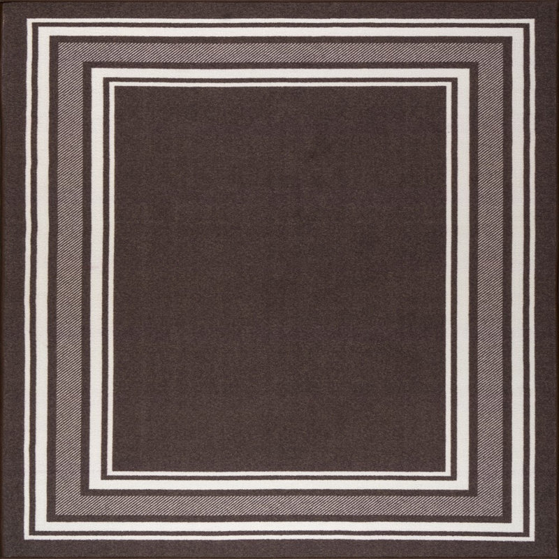 Tapis brun Quiogue, Carré 2 pi 7 po