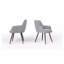 Chaise d'appoint grise de style moderne Mid-Century avec dossier capitonné, ensemble de 2-1707255173