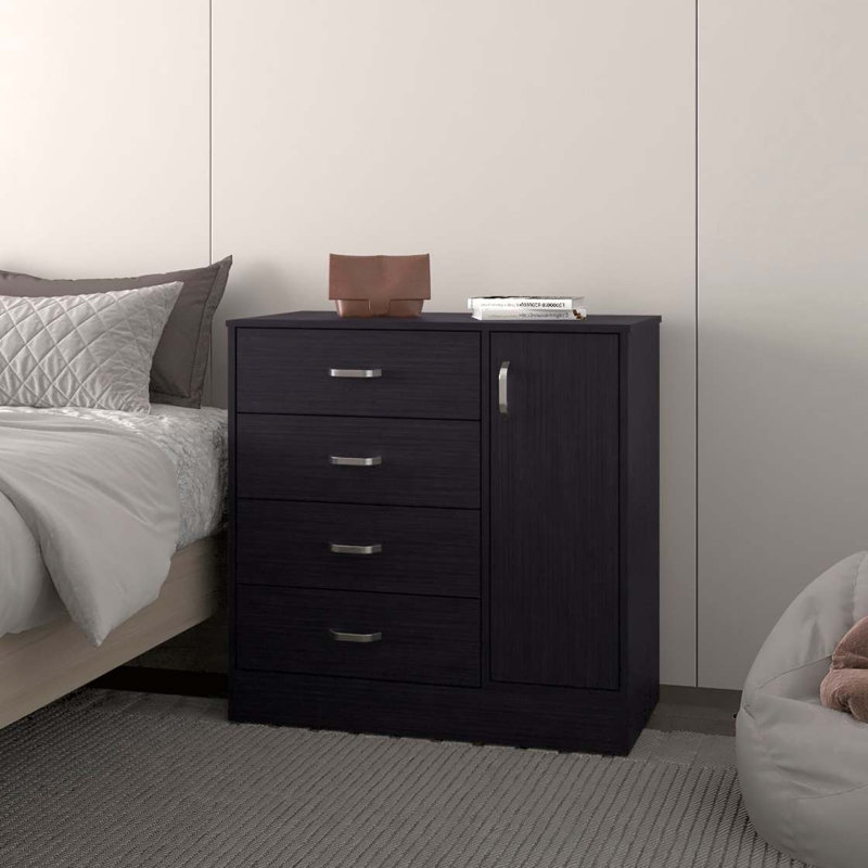 Commode 4 tiroirs avec armoire latérale Wenge