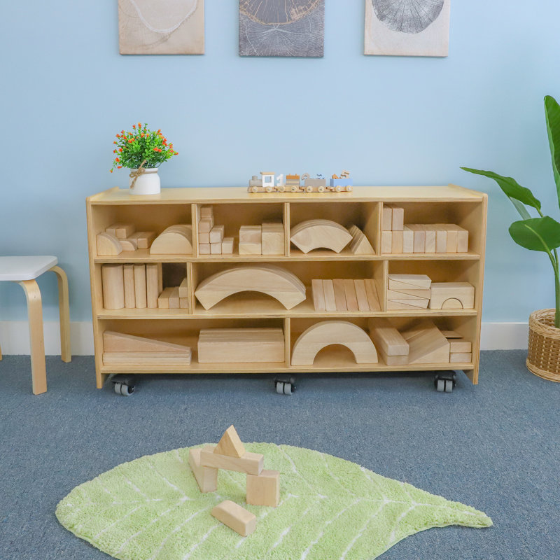 9 Compartment Manufactured Wood Shelving Unit