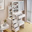 Commode pratique avec tabouret rembourré pour petite chambre - coiffeuse de style américain et rembourré blanc