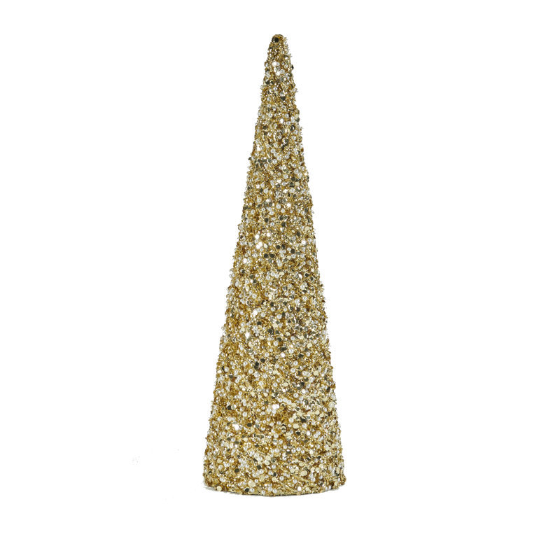 Arbre de Noël artificiel 17,7 "à paillettes, Or